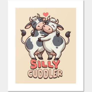 Cute Cow Silly Cuddler Posters and Art
